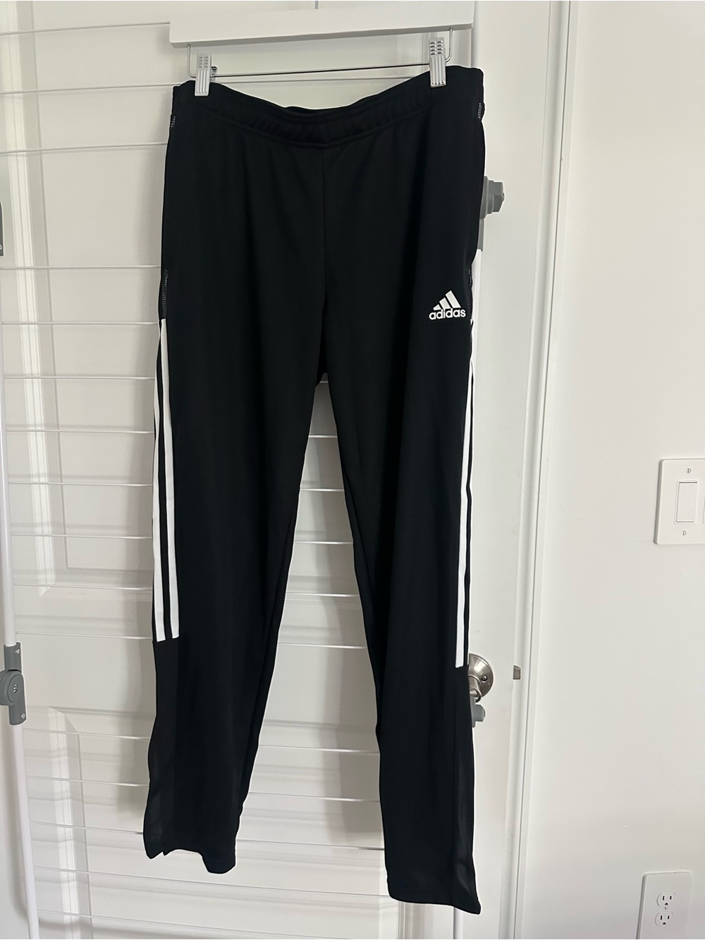 adidas Black Joggers with White Side Stripes